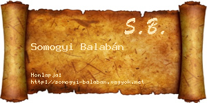 Somogyi Balabán névjegykártya